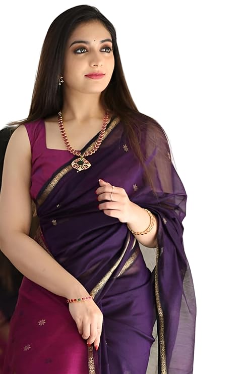 Banarasi Silk Saree with Zari Border and Unstitched Blouse Piece - Image 7
